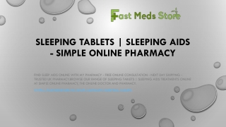 Sleeping Tablets - Sleeping Aids - Simple Online Pharmacy