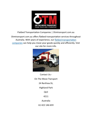 Flatbed Transportation Companies