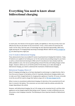 Everything You need to know about bidirectional charging