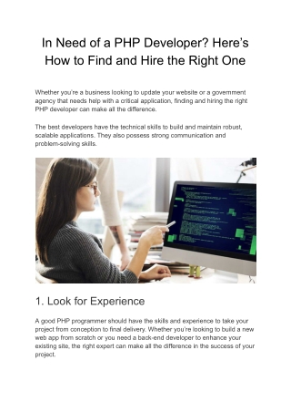 In Need of a PHP Developer? Here’s How to Find and Hire the Right One