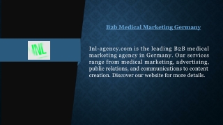 B2b Medical Marketing Germany  Inl-agency