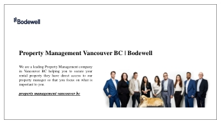 Property Management Vancouver BC | Bodewell