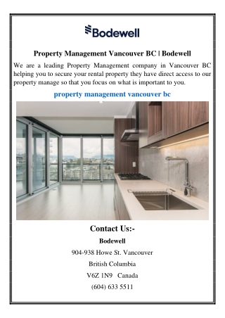 Property Management Vancouver BC | Bodewell