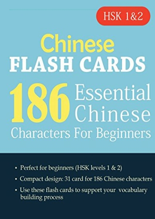 _PDF_ Chinese Flash Cards: 186 Essential Chinese Characters For Beginners (Learn