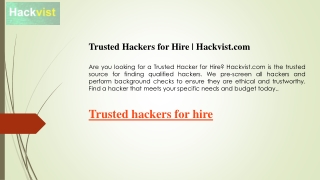 Trusted Hackers for Hire  Hackvist.com