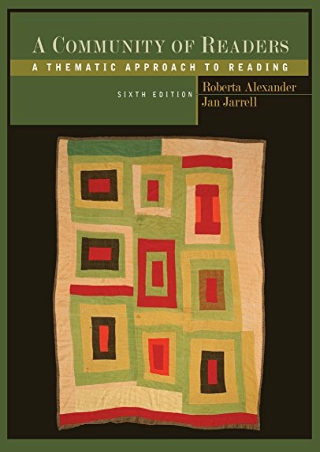 DOWNLOAD/PDF  A Community of Readers: A Thematic Approach to Reading