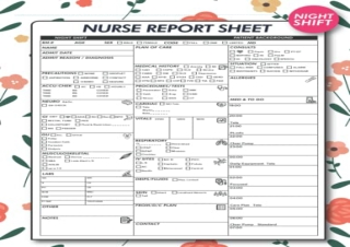 [PDF] nurse handoff report notebook: Night shift nurse report sheet just check t
