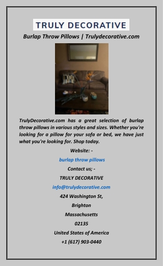 Burlap Throw Pillows  Trulydecorative