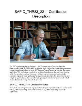 SAP C_THR83_2211 Certification Description