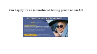 Can I apply for an international driving permit