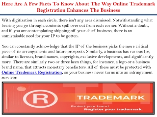 Here Are A Few Facts To Know About The Way Online Trademark Registration Enhances The Business