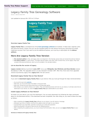 Legacy Family Tree Genealogy Software