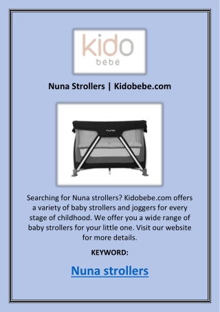 Nuna Strollers | Kidobebe.com