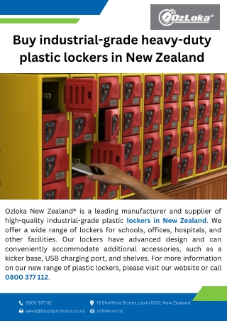 Buy industrial-grade heavy-duty plastic lockers in New Zealand