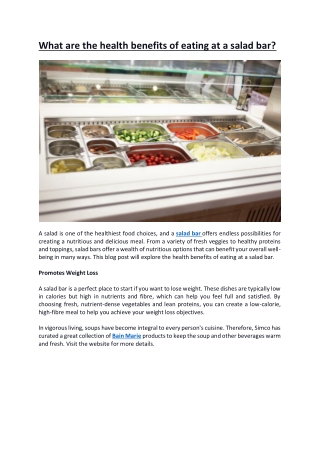 What are the health benefits of eating at a salad bar