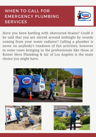 When to Call for Emergency Plumbing Services - Rooter Hero Plumbing & Air