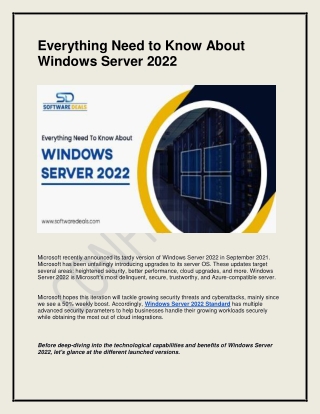 Everything Need To Know About Windows Server 2022