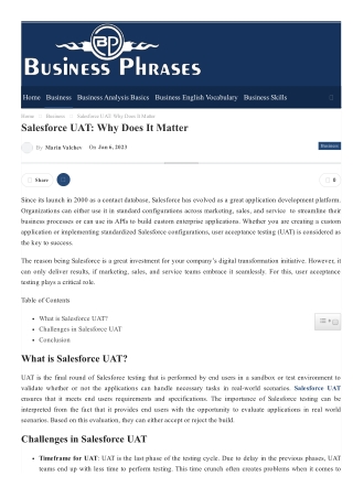 Salesforce UAT Why Does It Matter