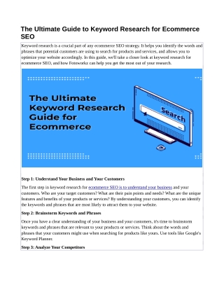 The Ultimate Guide to Keyword Research for Ecommerce SEO