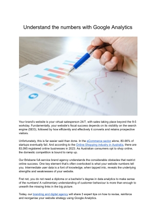 Understand the numbers with Google Analytics