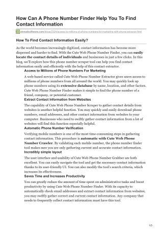 1How Can A Phone Number Finder Help You To Find Contact Information