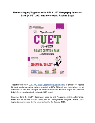 ‘Together with’ NTA CUET Question Bank Geography| CUET 2023 entrance exam books