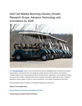 Golf Cart Market
