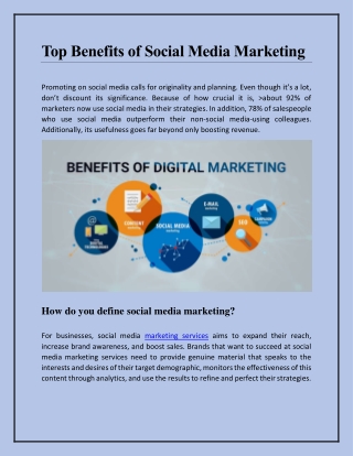 Top Benefits of Social Media Marketing