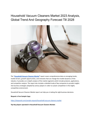 Household Vacuum Cleaners Market