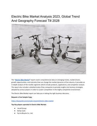 Electric Bike Market