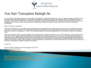 Fue Hair Transplant Raleigh Nc