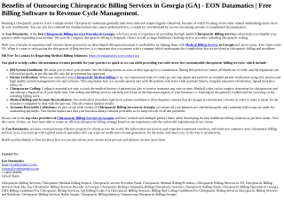 Benefits of Outsourcing Chiropractic Billing Services in Georgia (GA) - EON Data