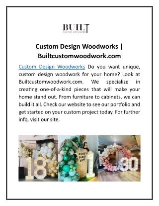 Custom Design Woodworks | Builtcustomwoodwork.com