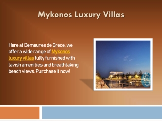 Mykonos Luxury Villas