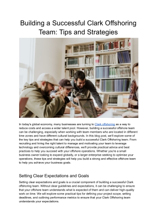 Building a Successful Clark Offshoring Team Tips and Strategies