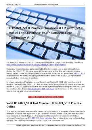 H12-821_V1.0 Practice Questions & H12-821_V1.0 Actual Lab Questions: HCIP-Datacom-Core Technology V1.0