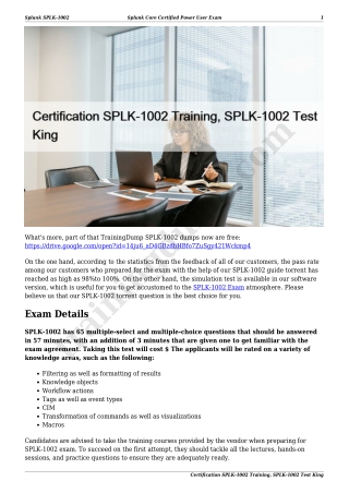 Certification SPLK-1002 Training, SPLK-1002 Test King