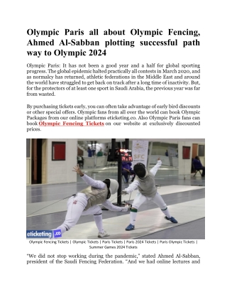 All About Olympic Fencing Ahmed Al-Sabban plotting successful path way to Olympic Paris.docx