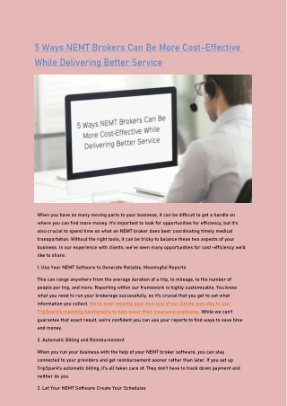 5 Ways NEMT Brokers Can Be More Cost-Effective While Delivering Better Service