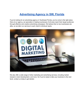 Advertising Agency in SW, Florida