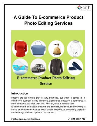 A Guide To E-commerce Product Photo Editing Services
