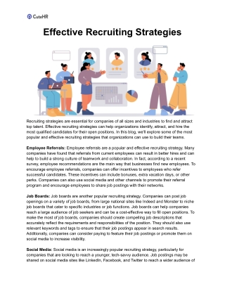 Effective Recruiting Strategies