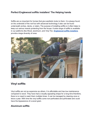Perfect Englewood soffits installers' The Helping hands