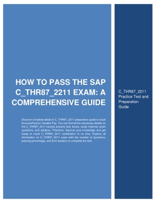 How to Pass the SAP C_THR87_2211 Exam: A Comprehensive Guide