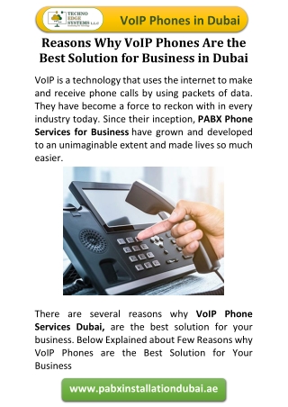 Reasons Why VoIP Phones Are the Best Solution for Business in Dubai