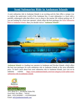 Semi Submarine Ride in Andaman