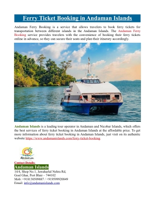 Ferry Ticket Booking in Andaman Islands