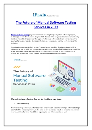 The Future of Manual Software Testing Services in 2023