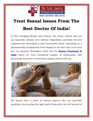 Treat Sexual Issues From The Best Doctor Of India!