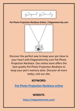 Pet Photo Projection Necklace Online | Eleganteternity.com